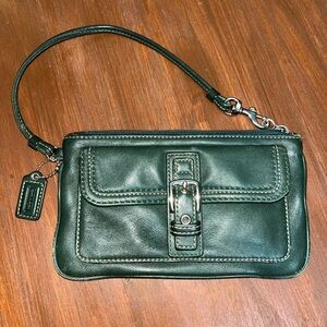 Coach Y2K Green Leather Wristlet